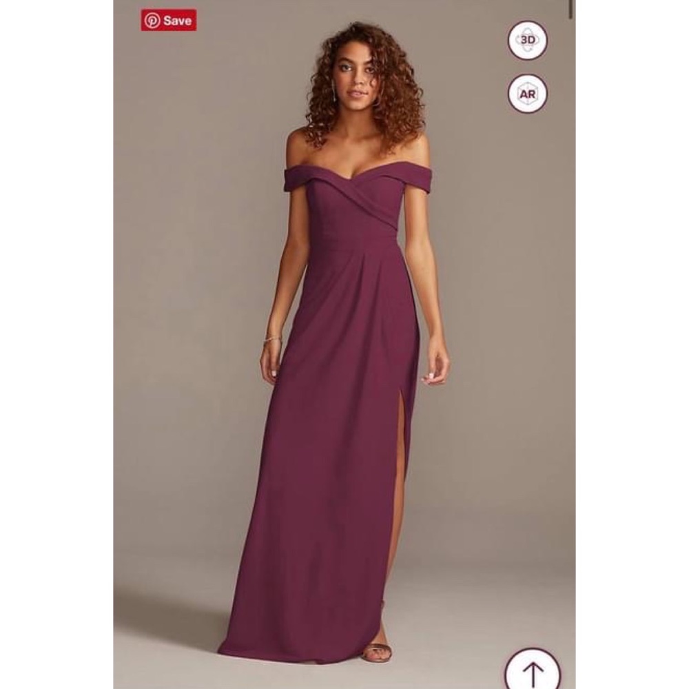 Stretch Crepe Off-the-Shoulder Bridesmaids Dress